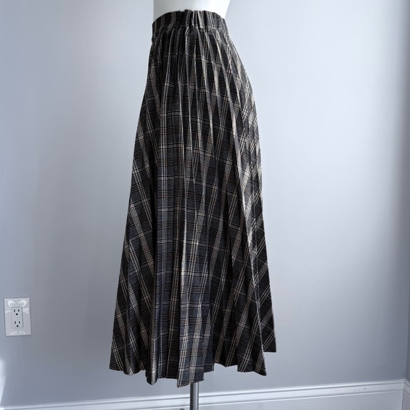 The Row Plaid Wool A-Line Midi Skirt S High Waist Pleated Quiet Luxury Academia - Picture 5 of 16